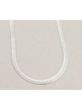 Sterling Silver Textured Omega Chain Necklace 18" 6.5mm